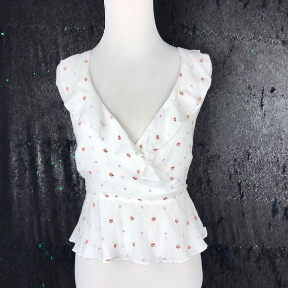 NWT Free People Ruffle floral top - Picture 1 of 6